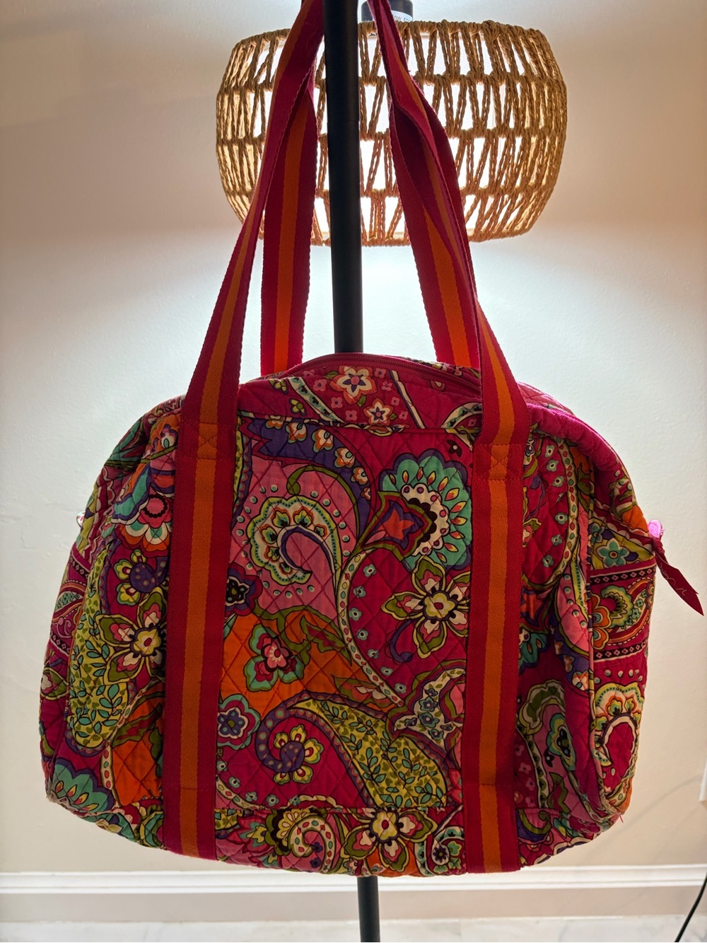 Vera Bradley Quilted Floral Weekender Bag in Magenta Pink